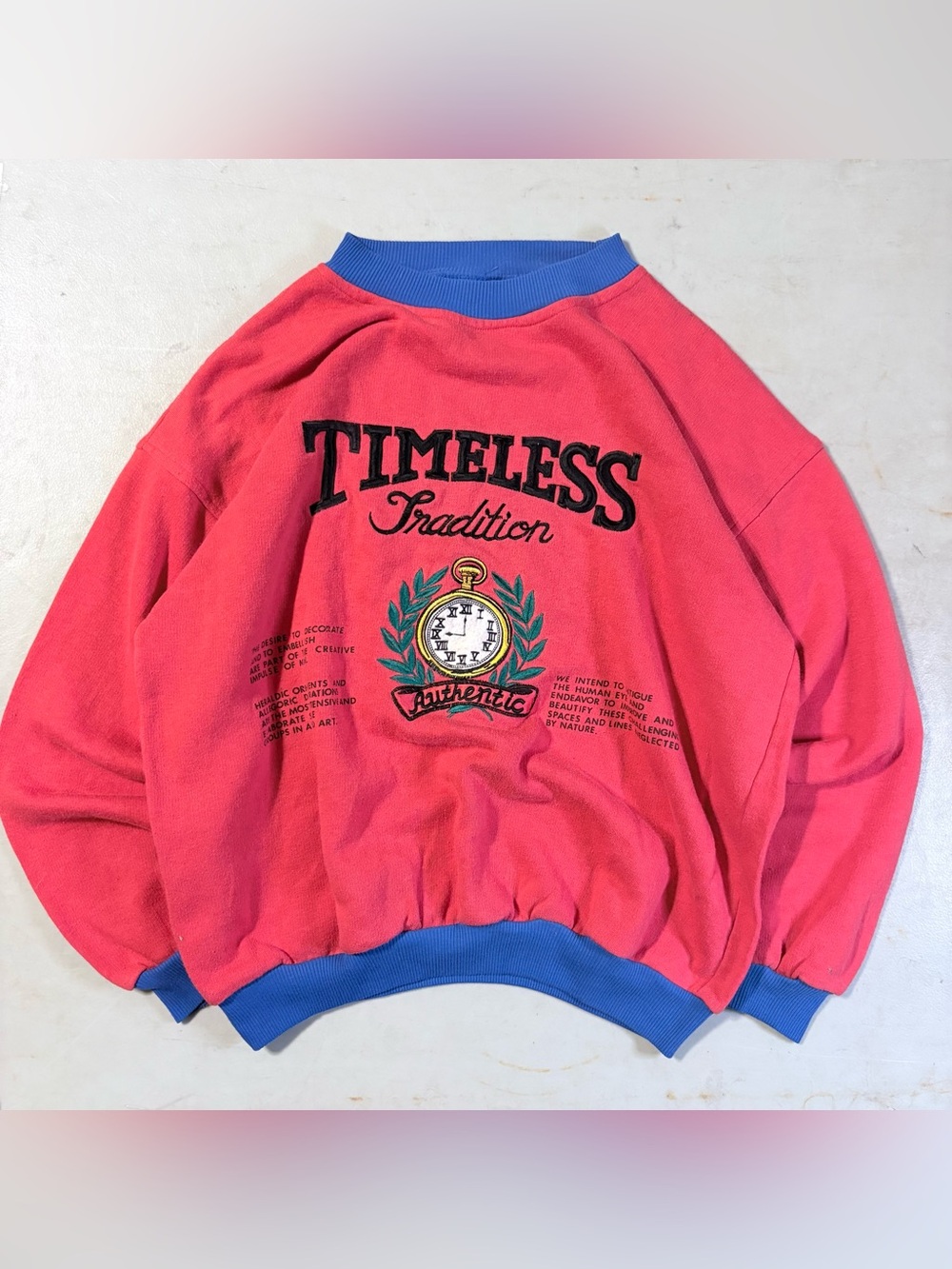 Gitano Red Pullover Sweater with Blue Trim